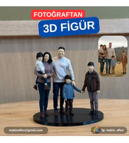 MakinaFleo Kişiye Özel Kalabalık Aile 3D Figürü (10 cm)