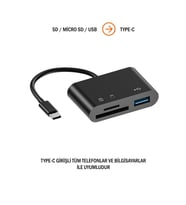 15 Uyumlu Usb3.0-Micro Sd-Sd Kart Okuyucu Çevirici Dönüştürücü Adaptör Çok Fonksiyonlu OTG