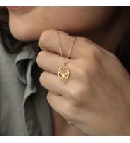 Kişiye Özel Spiderman Maske Figürlü Kolye 925K Gümüş (Gold)