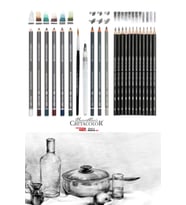 Cretacolor6'lı Aquarell Sulandırılabilir Fırçalı Cretacolor Studioline 12'li  Dereceli Kalem Seti