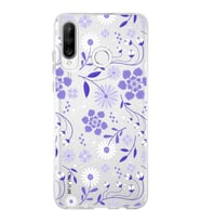 Huawei P30 Lite Uyumlu Kapak Flowers Tasarımlı Şeffaf Silikon Kılıf