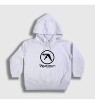 Presmono Unisex Çocuk Beyaz Logo Aphex Twin Kapüşonlu Sweatshirt 438788tt (Beyaz)