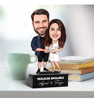 Kişiye Özel Karikatürlü Her Zaman Mutluyuz Sevgiliye Hediye Biblosu