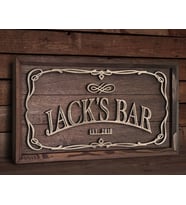 BK Gift Özel Yapım İsimli Kabartma Figür Temalı Meşe Ağacı Ahşap Bar Tablosu, Ev Dekorasyonu, Duvar Dekoru, Bar Tablo-5