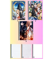 swort art online 3 adet defter A4 büyük boy 72 sayfa çizgili_kareli_çizgisiz defter seti