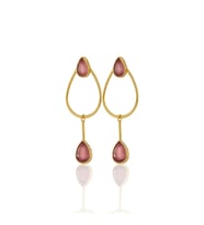 Kadir Jewellery 22 Ayar Altın Kaplama Kadın Sallantılı Küpe -El İşçiliği Ve Hipoalerjenik Küpe-E85