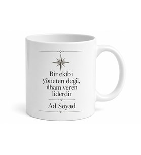 Takım Liderine Hediye İsimli Baskılı Kupa Bardak Özel Tasarım Porselen