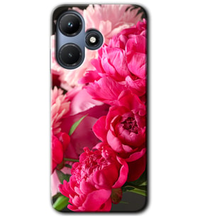 İnfinix Hot 30i Kılıf HD Desen Baskılı Kılıf - Kırmızı Beyaz Gül