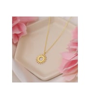 GÜNEŞ ŞEKLİNDE GÜMÜŞ KOLYE (Gold)