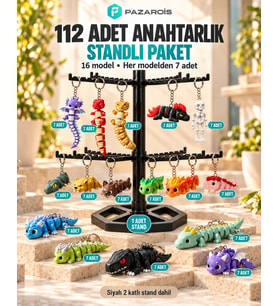 112 Adet Fantastik Yaratıklar Toptan Anahtarlık Paketi