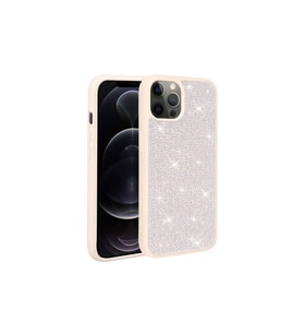 Apple iPhone 14 Plus Uyumlu Kılıf Parlak Taşlı Tasarım Zore Ston Kapak (Beyaz)