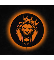Aslan Kral Tasarımlı Led Mdf Duvar Tablosu, 6mm Ahşap Duvar Dekoru