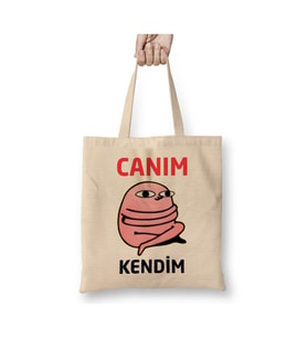 Canım Kendim Aşk Sevgi Komik Bez Çanta Uzun Saplı Alışveriş Çantası Plaj Çantası (Beyaz)