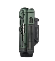 Quantoro Çift Torch Pürmüz Delicili/İğneli Yeşil Metal Puro Çakmağı - TRZ1184