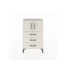 Arges Komodin Tek Raflı 3 Çekmeceli 2 Kapaklı 60x30x96 Aytaşı-Aytaşı