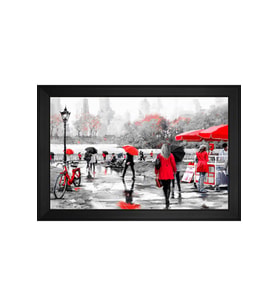 Manzara Temalı Kanvas Tablo 80 x 110 cm Siyah Çerçeve