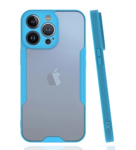 Durukar® iPhone 14 Pro Max Kılıf Platin Silikon - Mavi