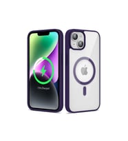 Apple iPhone 13 Uyumlu Kılıf M-safe Wireless Şarj Özellikli Silikon Zore Ege Kapak (Koyu Mor)