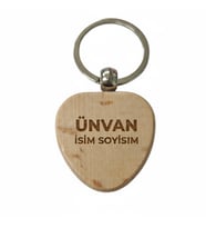 Kişiye Özel Kalp Ahşap Anahtarlık – Ünvan ve İsim Yazılı Lazer Gravür Anahtarlık – Kurumsal & Özel Tasarım