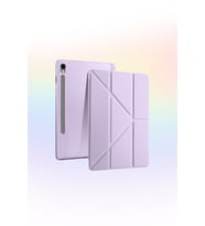 Fuchsia Galaxy Tab S10 Lite 10.9 inç ile Uyumlu Kalem Bölmeli Katlanabilir Standlı Tri Folding Tablet Kılıfı
