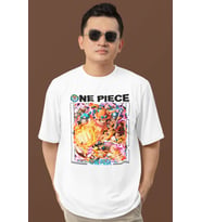 Monkey D. Luffy One Piece Baskılı Unisex Oversize Anime Dizi Karakter Tişört