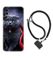 General Mobile Gm 23 Kılıf Silikon Boyun Askılı İpli Desenli Silikon Super Cat 1666