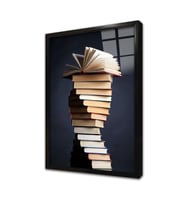 Kitap Kulesi Çerçeveli Cam Tablo