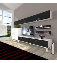 Decoraktiv Eko 8 Mdf Std Gold Tv Ünitesi Tv Sehpası (Siyah - Beyaz)