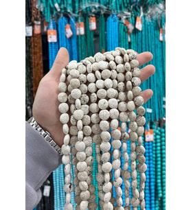 Havlit Taşı Daire Kesim Parlak Krem 14mm Doğal Taş Dizi [B+]