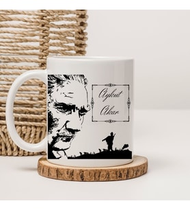 Kişiye Özel Atatürk Silüetli İsimli Kupa Bardak