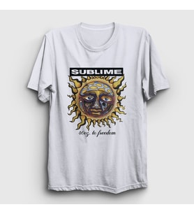 Presmono Unisex Beyaz 40oz To Freedom Sublime T-Shirt 541234tt