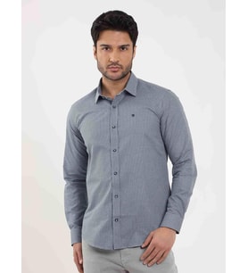 Mavi Erkek Slim Fit Desenli Brent Yaka Uzun Kol Gömlek