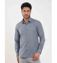 Mavi Erkek Slim Fit Desenli Brent Yaka Uzun Kol Gömlek
