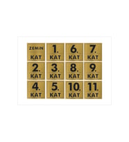 KAT NUMARASI GOLD METAL LEVHA ZEMİN DEN 11 E KADAR