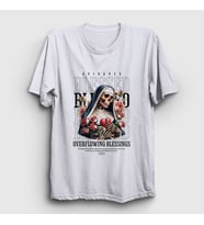 Presmono Unisex Beyaz Blessed By God Skull Nun T-Shirt 446171tt