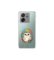 Xiaomi Mi 13T Pro ile Uyumlu Splash Kirpi Tasarımlı Şeffaf Silikon Kılıf