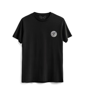 Moon Resimli Dijital Baskılı  Siyah Tshirt