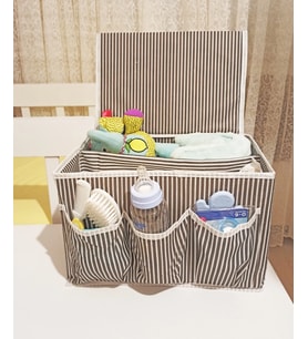 Bebek Beşik Başucu Düzenleyici Kapaklı 5 Bölmeli Organizer