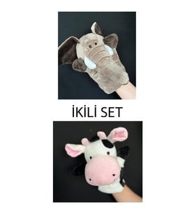 El Kuklası Fil ve İnek Arkadaşlar El Kuklası İkili Set