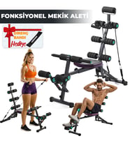 Çok Fonksiyonlu Mekik Sehpası Sırt Açılı Ev Fitness Aleti Egzersiz Ekipmanı Direnç Lastiği Hediye