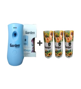 Garden Oda Kokusu Freshmatik, Otomatik Sprey Makine + Kayısı Ayçiçeği Yedek Sprey 260 ml Air Freshener + Spreyi 260 ml Kayısı ve Ayçiçeği 3 Adet x 260 Ml