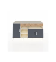 Kronos Konsol 5 Raflı 2 Çekmeceli 3 Kapaklı 176x59x99 Aytaşı-Antrasit/Çam