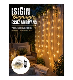 Mey İthalat® Dekoratif Yıldız Led Aydınlatma 20 Ledli 5 Metre Günışığı Yeni Nesil