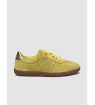 %100 Hakiki Deri Sarı Süet Bağcıklı Kadın Sneaker