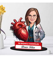 En Başarılı Kadın Kardiolog Hediye Karikatürlü Biblo