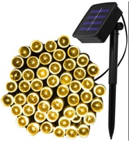 MİGHTY GÜNEŞ ENERJİLİ 100 LED 12 METRE SARI RENK YILBAŞI ÇAM AĞACI BAHÇE AYDINLATMASI LED IŞIK