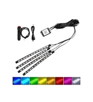 Araç İçi Ayak Altı Led 12 Led Işık Sese Müziğe Duyarlı RGB Işıklı Aydınlatma Seti