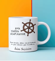 Komik - Esprili Kupa ROTA YENİDEN HESAPLANIYOR Tasarımlı İsim Soyisim Yazılı Kişiye Özel Kupa Bardak