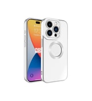 Apple iPhone 15 Pro Max Uyumlu Kılıf Kamera Korumalı Logo Gösteren Zore Omega Kapak (Gümüş)