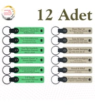 F Yeşili & S Kahve, Doğum Günü Partilerine Özel Armağan, 12’li Set, Kişiye Özgü Yazılı Deri Hatıra